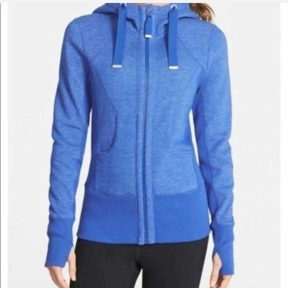 Zella Women’s Galaxy Blue Contrast Fleece Full Zip Hoodie Small